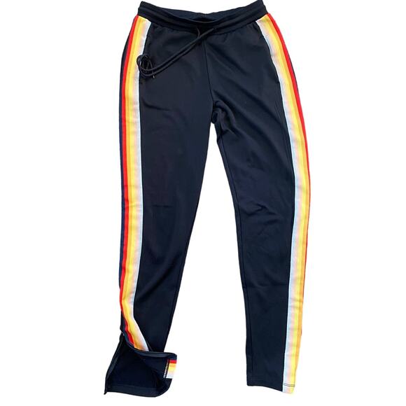 EUC American Eagle Outfitters Palm Angels Jogger Black Rainbow Stripe Size XXS - Picture 1 of 8
